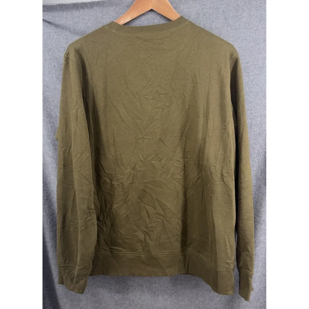 The North Face Mens XL Fleece Crewneck Sweatshirt Army Green
